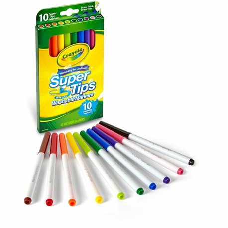 Crayola Super Tips 10-color Washable Markers - Assorted - 10 / Set