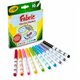 Crayola Bright Fabric Markers - Fine Marker Point - Black, Blue, Brown, White, Gray, Lime, Pink, Red, Teal, Yellow - 10 / Set
