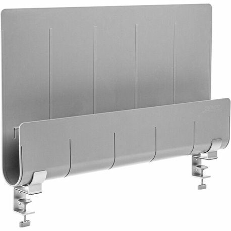 Deflecto Standing Desk Privacy Panel Organizer - 16.4" Height x 24" Width x 2.7" Depth - Gray - Acrylonitrile Butadiene Styrene 