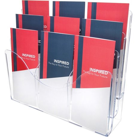 Deflecto Three Tier Document Organizer with Dividers - 9 Compartment(s) - 6 Divider(s) - 3 Tier(s) - 11.5" Height x 13.5" Width 