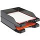 Deflecto DocuTray Multi-Directional Stacking Tray - 2 Tier(s) - 2.5" Height x 10" Width x 13.8" DepthDesktop - Black - Polystyre