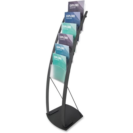 Deflecto Contemporary Floor Display - 6 Compartment(s) - Compartment Size 1.45" - 49" Height x 13" Width x 16.5" DepthFloor - Bl