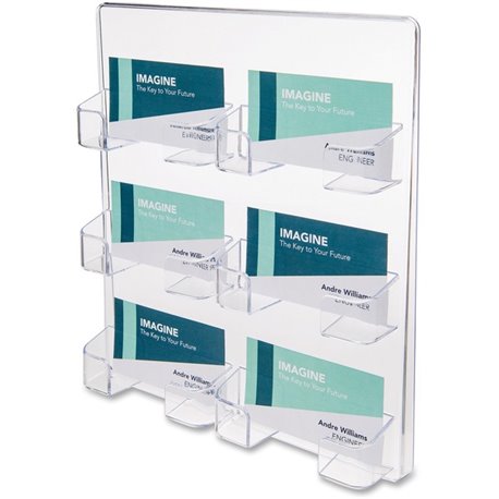 Deflecto Business Card Holder - 9.8" x 8.5" x 1.8" x - Acrylic - 1 Each - Clear