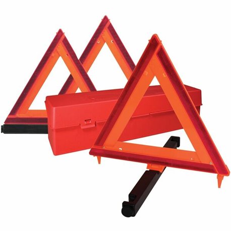 Deflecto Emergency Warning Triangle Kit - 1 Kit - 17.3" Width x 16.5" Height - Triangle Shape - Reflective, Non-flammable - Outd