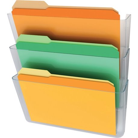 Deflecto Stackable DocuPocket for Partition Walls - 3 Pocket(s) - 3 Compartment(s) - 7" Height x 13" Width x 4" Depth - Stackabl