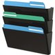 Deflecto Stackable DocuPocket Set - 3 Pocket(s) - 7" Height x 13" Width x 4" Depth - Durable - Black - 1 / Each