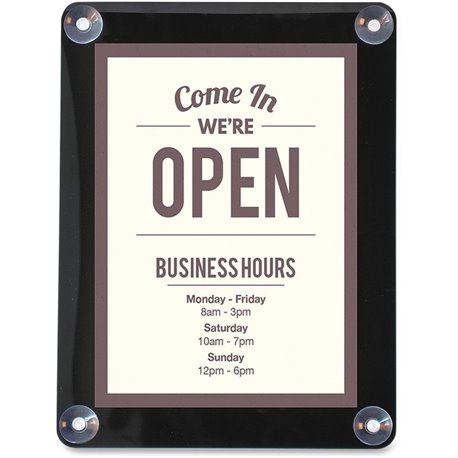 Deflecto Window Display - 1 Each - 8.5" Width x 11" Height - Rectangular Shape - Glass-mountable, Window-mountable - Double Side