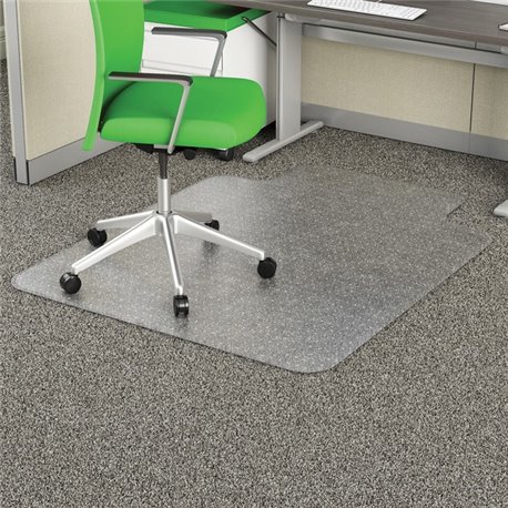 Deflecto EconoMat Chair Mat - Commercial, Carpet, Office - 53" Length x 45" Width x 0.100" Thickness - Clear - 1Each