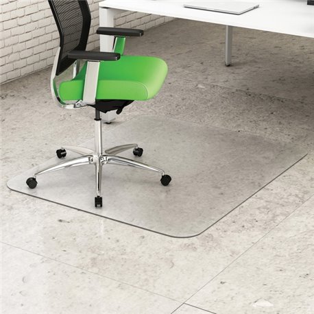 Deflecto Earth Source Hard Floor Chair Mat - Hard Floor - 48" Length x 36" Width x 0.100" Thickness - Rectangular - Clear - 1Eac