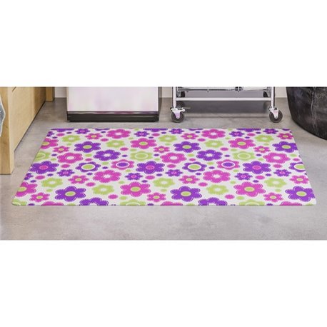 Deflecto FashionMat Lazy Daisies Chair Mat - Home, Office, Classroom, Hard Floor, Pile Carpet, Dorm Room - 40" Length x 35" Widt