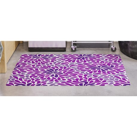 Deflecto FashionMat Purple Rain Chair Mat - Home, Office, Classroom, Hard Floor, Pile Carpet, Dorm Room - 40" Length x 35" Width