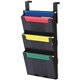 Deflecto Partition Pocket System - 3 Pocket(s) - 25" Height x 12.6" Width x 3.9" Depth - Black - 3 / Set