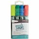 Deflecto Wet Erase Markers - Chisel Marker Point Style - Green, Red, Blue, Yellow Liquid Ink - 1 / Pack