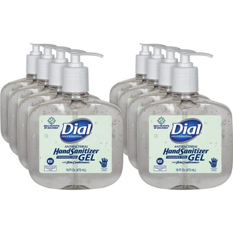 Dial Professional Hand Sanitizer - 16 fl oz (473.2 mL) - Pump Bottle Dispenser - Kill Germs, Bacteria Remover - Hand - Moisturiz