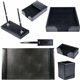 Dacasso Bonded Leather Desk Set - Leather, Velveteen - Black - 1 Each