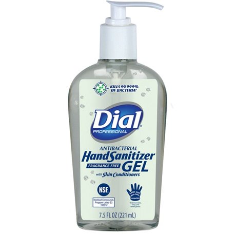 Dial Hand Sanitizer - 7.5 fl oz (221.8 mL) - Pump Bottle Dispenser - Kill Germs - Hand - Clear - Fragrance-free, Dye-free - 1 Ea