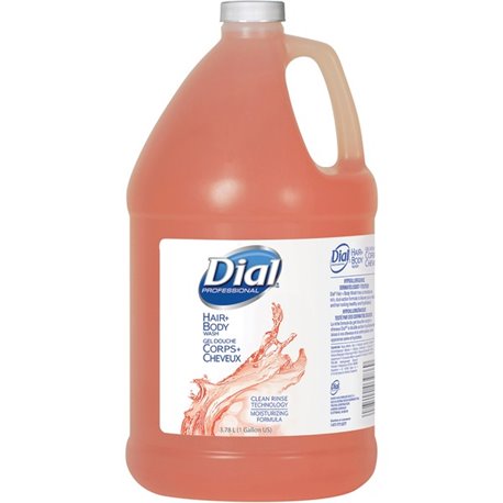 Dial Professional Hair + Body Wash - Peach ScentFor - 1 gal (3.8 L) - Body, Hair, Skin - Peach - pH Balanced, Rich Lather - 4 / 