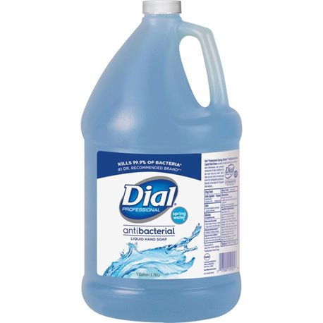 Dial Spring Water Scent Liquid Hand Soap - Spring Water ScentFor - 1 gal (3.8 L) - Kill Germs - Hand - Moisturizing - Blue - 1 E