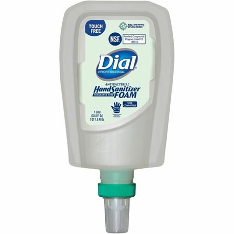 Dial Hand Sanitizer Foam Refill - 33.8 fl oz (1000 mL) - Touchless Dispenser - Kill Germs - Hand - Moisturizing - Clear - Non-dr