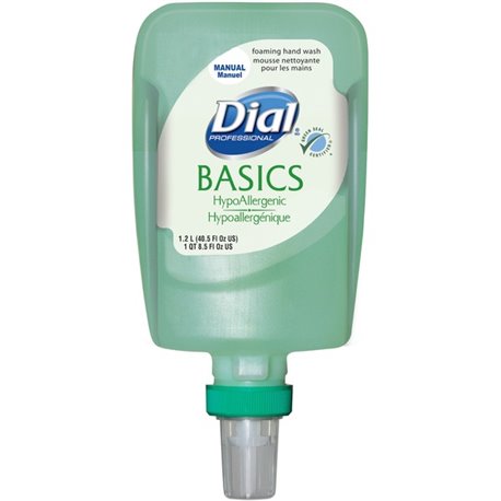 Dial FIT Manual Refill Basics Foam Hand Wash - 40.6 fl oz (1200 mL) - Pump Bottle Dispenser - Kill Germs - Hand - Moisturizing -