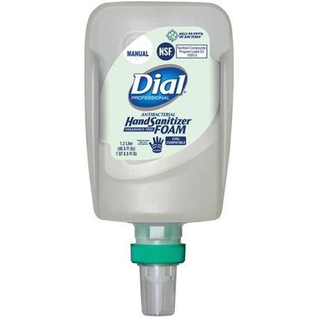 Dial Hand Sanitizer Foam Refill - 40.6 fl oz (1200 mL) - Pump Bottle Dispenser - Bacteria Remover - Hand - Moisturizing - Clear 