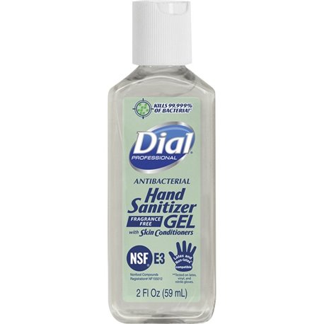 Dial Hand Sanitizer Gel - Fragrance-free Scent - 2 fl oz (59.1 mL) - Bacteria Remover - Hand - Moisturizing - Clear - Dye-free -