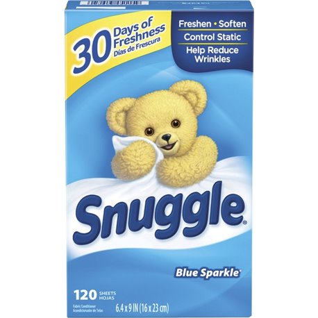 Dial Snuggle Blue Sparkle Dryer Sheets - Blue Sparkle Scent - 120 / Box - Freshen, Soft, Long Lasting - White