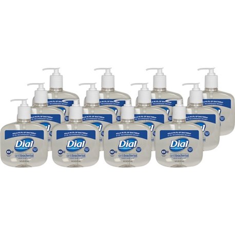 Dial Sensitive Skin Antibacterial Liquid Hand Soap - 16 fl oz (473.2 mL) - Pump Bottle Dispenser - Kill Germs - Skin, Hand - Ant