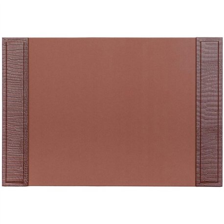 Dacasso Crocodile Embossed Side-Rail Desk Pad - Rectangular - 22.5" Width x 17.25000" Depth - Felt Tan Backing - Top Grain Leath