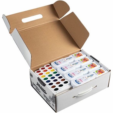 Prang 8-Color Oval Watercolor Master Pack - 0.17 fl oz - 36 / Carton - Assorted