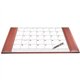 Dacasso Rustic Leather Calendar Desk Pad - Rectangular - 12 Sheets - Top Grain Leather, Velveteen - Rustic Brown