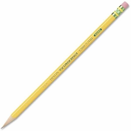 Ticonderoga Wood-Cased Pencils - 3 Lead - Black Lead - Yellow Barrel - 1 Dozen