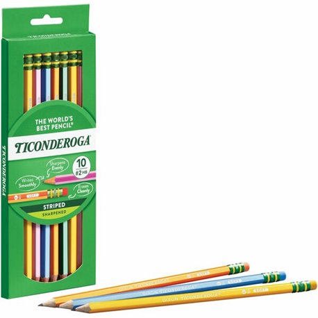 Ticonderoga Pre-Sharpened No. 2 Pencils - 2 Lead - Wood Barrel - 10 / Pack