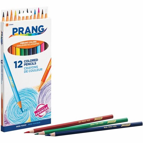 Prang Colored Pencils - Assorted Lead - Assorted Barrel - 12 / Set