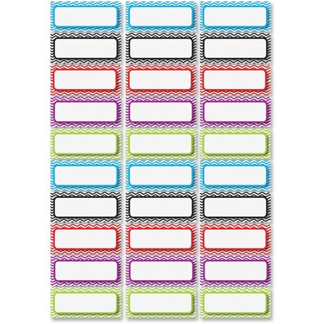 Ashley Dry Erase Chevron Nameplate Magnets - 30 x Rectangle Shape - Magnetic - Chevron - Die-cut, Write on/Wipe off, Heavy Duty 