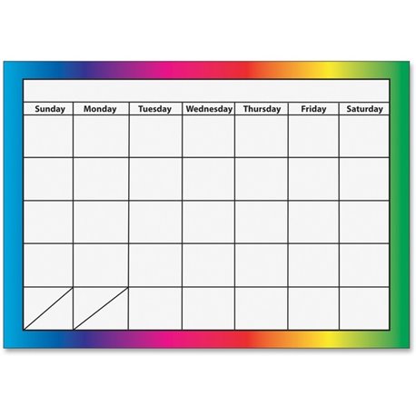 Ashley 1-month Dry Erase Magnetic Calendar - Academic - Monthly - 8 1/2" x 11" Sheet Size - Multicolor - Write on/Wipe off, Dry 