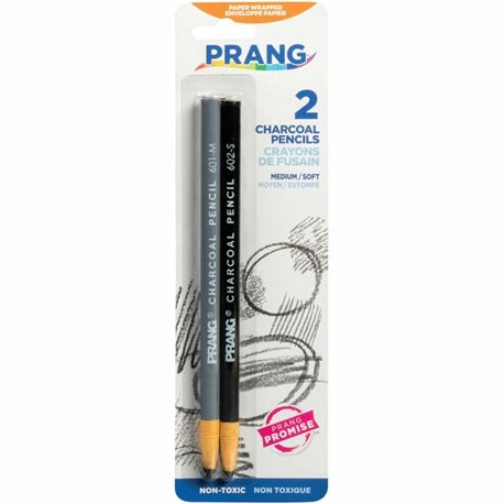 Prang Charcoal Pencils - Black Lead - 2 Each