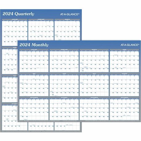 At-A-Glance Vertical Horizontal Reversible Erasable Wall Calendar - Extra Large Size - Yearly - 12 Month - January 2024 - Decemb