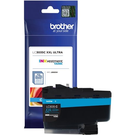 Brother Genuine LC3035C Single Pack Ultra High-yield Cyan INKvestment Tank Ink Cartridge - Inkjet - Ultra High Yield - 5000 Page