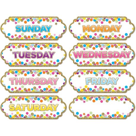 Ashley Magnetic Confetti Days Timesavers - 8 - Die-cut, Write on/Wipe off - 1 Each - Multicolor