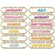 Ashley Magnetic Confetti Months Timesavers - 12 - Die-cut, Write on/Wipe off - 1 Each - Multicolor