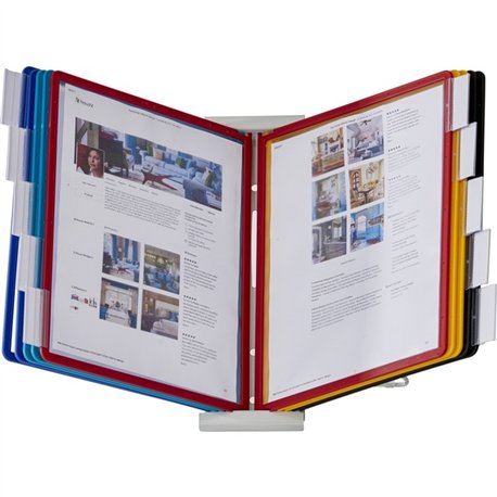 DURABLE INSTAVIEW Desktop Reference Display System - Desktop - 10 Double Sided Panels - Letter Size - Anti-Reflective/Non-Glare 