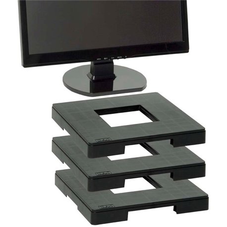 Data Accessories Company MP-106 Ergo Monitor Riser Block - 77 lb Load Capacity - 1.3" Height x 12" Width x 12" Depth - Black - T