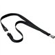 DURABLE Premium Textile Lanyard with Safety Release - 3/4" x 17" Lanyard - Black - 10 / Box