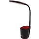 Data Accessories Company Desk Lamp - 16" Height - 5.50 W LED Bulb - Desk Mountable - Black, Red - for Office, Home, Dorm