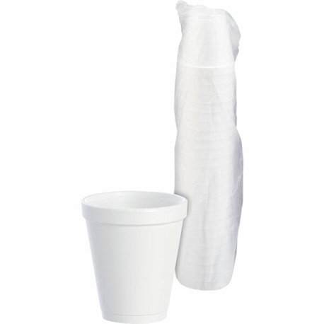 Dart 8 oz Insulated Foam Cups - 25 / Bag - White - Foam - Tea, Coffee, Juice, Soft Drink, Hot Drink, Cold Drink, Cappuccino, Hot