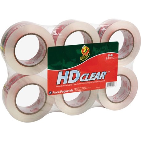 Duck Brand HD Clear Packing Tape - 109.30 yd Length x 1.88" Width - 2.6 mil Thickness - Temperature Resistant, UV Resistant, Fad