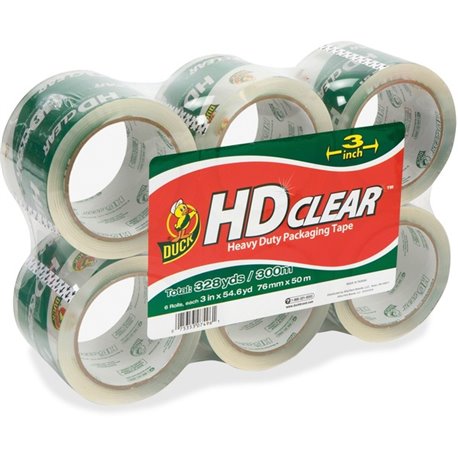 Shurtech HD Clear Packaging Tape - 54.60 yd Length x 3" Width - 2.6 mil Thickness - 3" Core - Acrylic Backing - UV Resistant, Ye