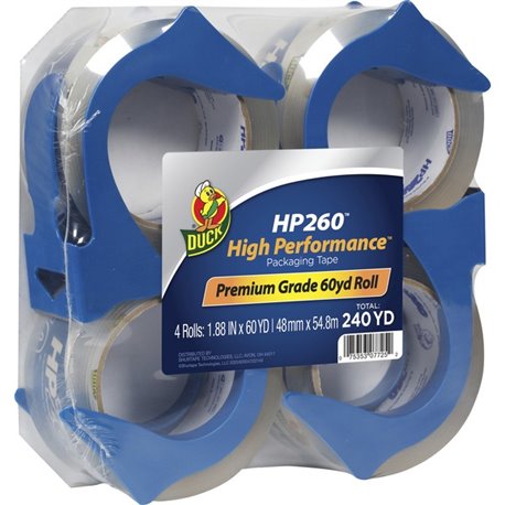 Duck HP260 High Performance Packaging Tape - 60 yd Length x 1.88" Width - 3.1 mil Thickness - Acrylic - UV Resistant - For Packi