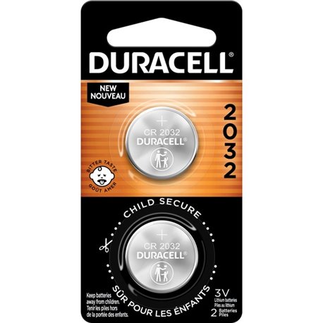 Duracell 2032 Lithium Button Cell Battery 2-Packs - For Medical Equipment, Security Device, Health/Fitness Monitoring Equipment,